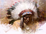 "Old Chief's Story" Z. S. Liang Giclee Canvas